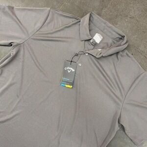Callaway Mens Opti-Dri Gray Golf Polo NWT Shirt Size Large